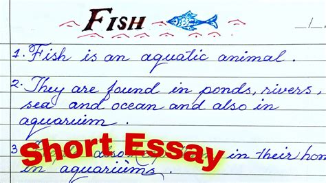 fish paragraph|Essay On Fish in English for Classes 1.